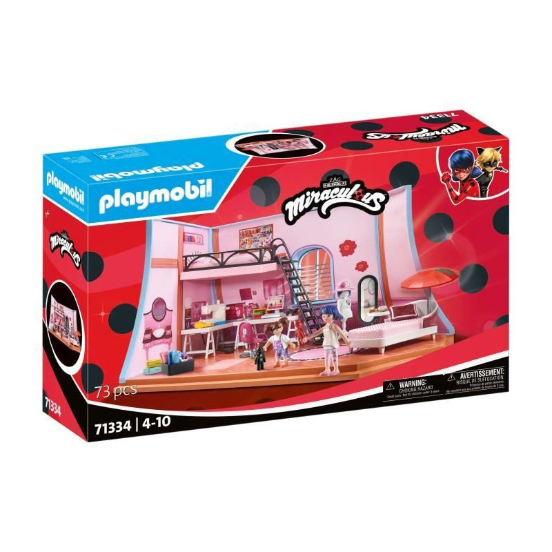 PLAYMOBIL 71334 Miraculous Marinette's Room, Miraculous Lady Bug, 73 p