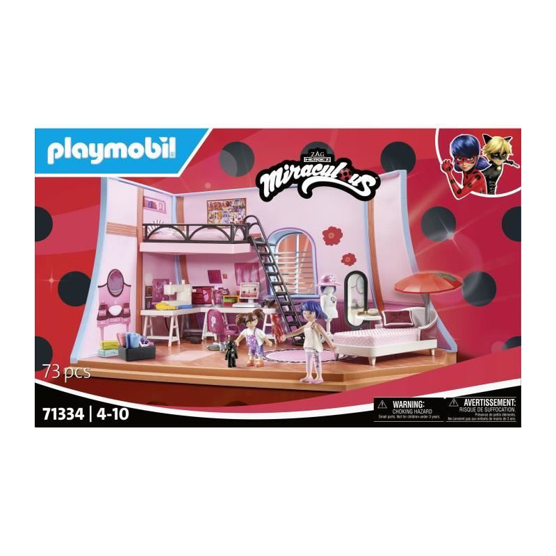 PLAYMOBIL 71334 Miraculous Marinette's Room, Miraculous Lady Bug, 73 p