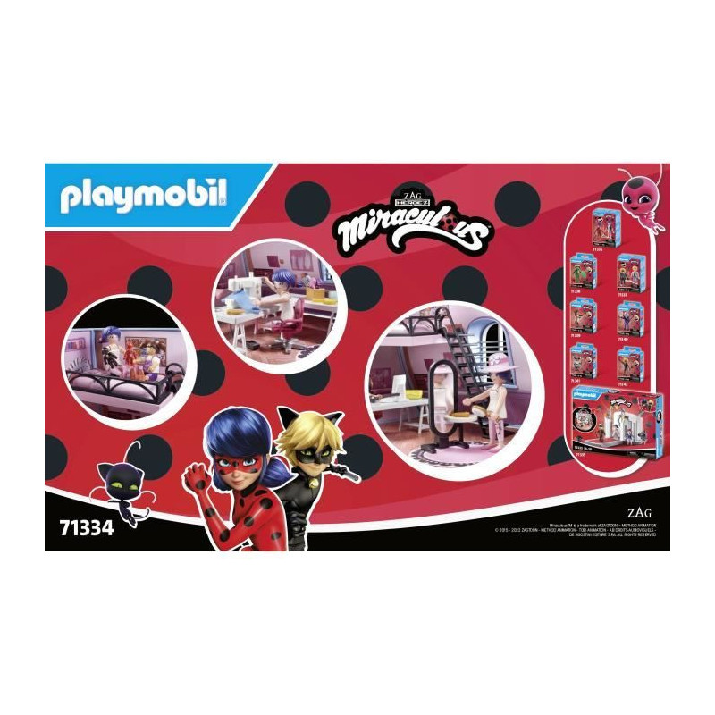 PLAYMOBIL 71334 Miraculous Marinette's Room, Miraculous Lady Bug, 73 p