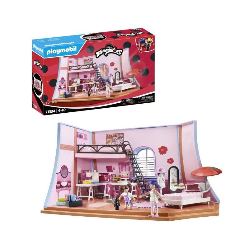 PLAYMOBIL 71334 Miraculous Marinette's Room, Miraculous Lady Bug, 73 p
