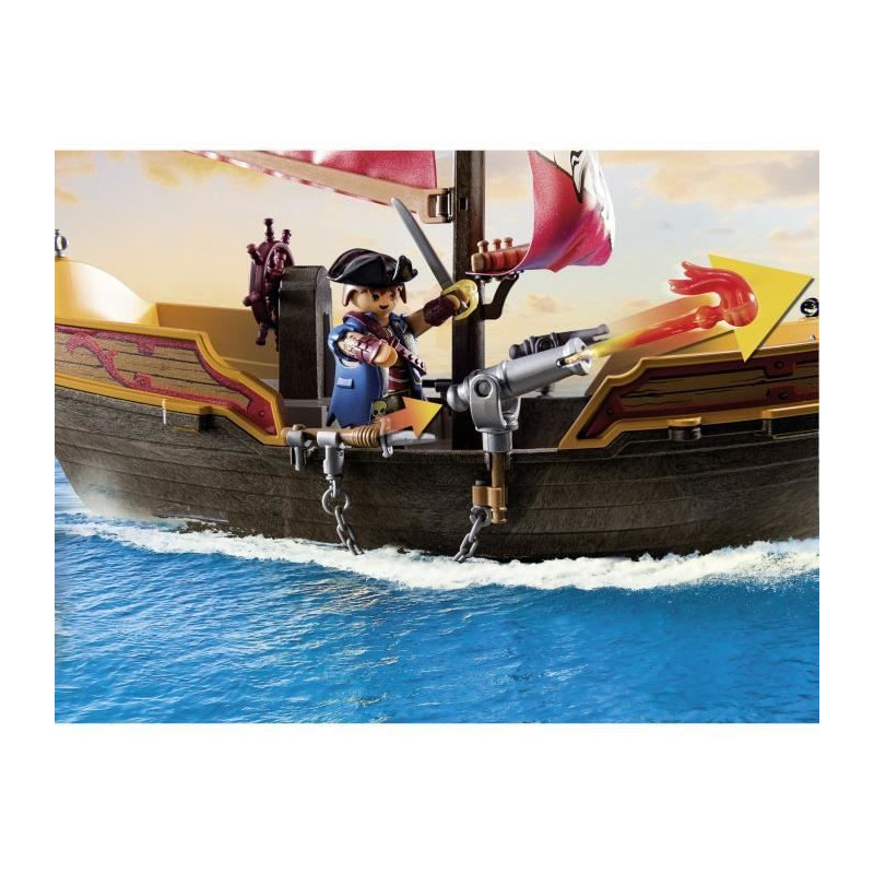 PLAYMOBIL 71318 Pirate Rowboat - Pirates - With two characters, two ca