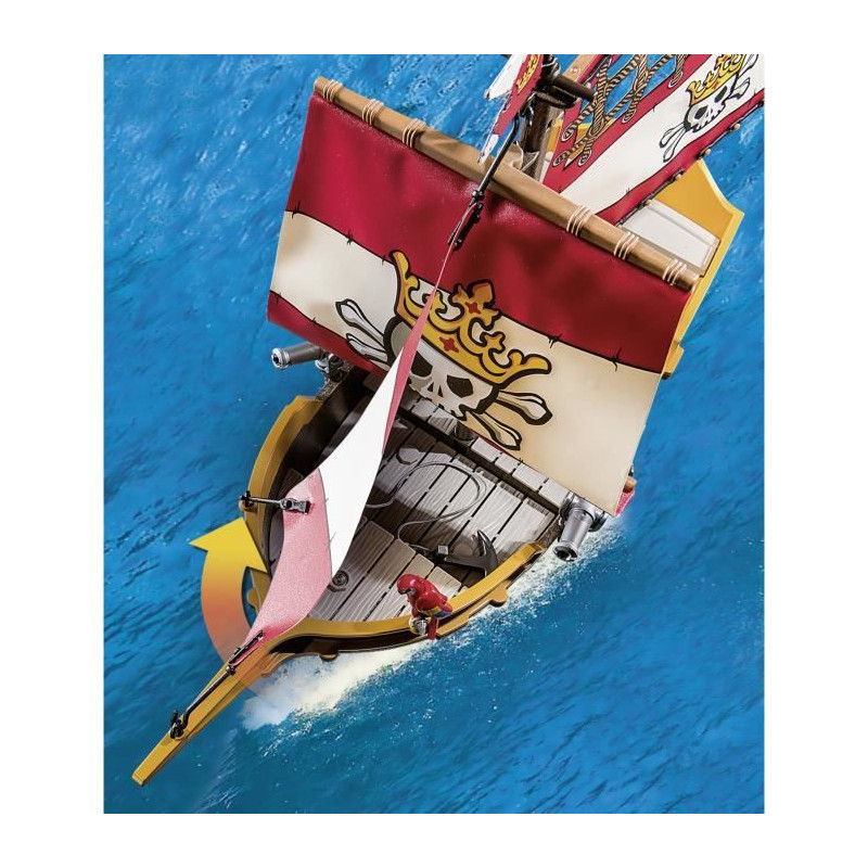 PLAYMOBIL 71318 Pirate Rowboat - Pirates - With two characters, two ca