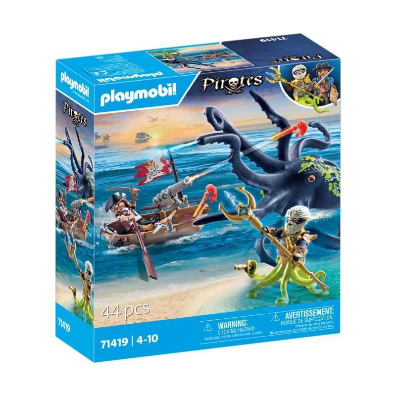 PLAYMOBIL 71419 Pirate with giant octopus - Pirates - With a pirate, a