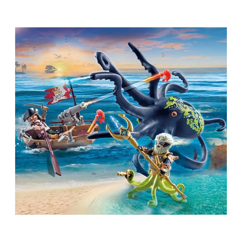 PLAYMOBIL 71419 Pirate with giant octopus - Pirates - With a pirate, a