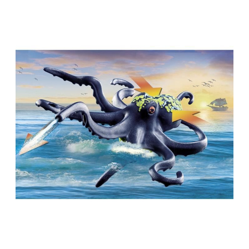 PLAYMOBIL 71419 Pirate with giant octopus - Pirates - With a pirate, a
