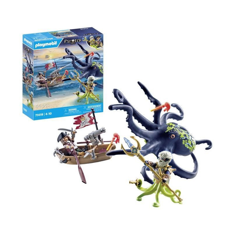 PLAYMOBIL 71419 Pirate with giant octopus - Pirates - With a pirate, a