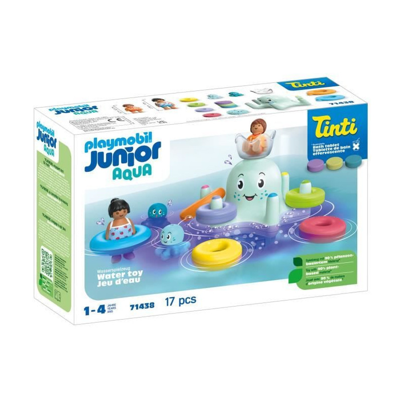 PLAYMOBIL Junior 71438 Giant Octopus Ride-On, Bath Toy, Junior AQUA Ti