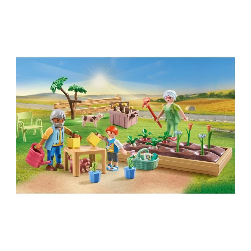 PLAYMOBIL 71443 Grandparents and vegetable garden - Country - Ages 4 a