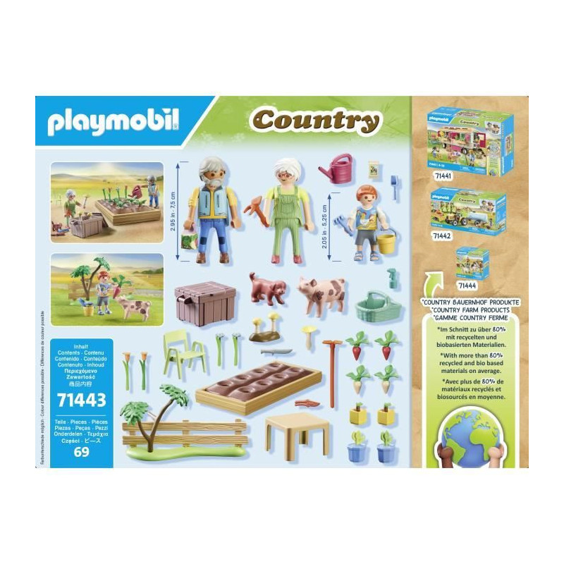 PLAYMOBIL 71443 Grandparents and vegetable garden - Country - Ages 4 a