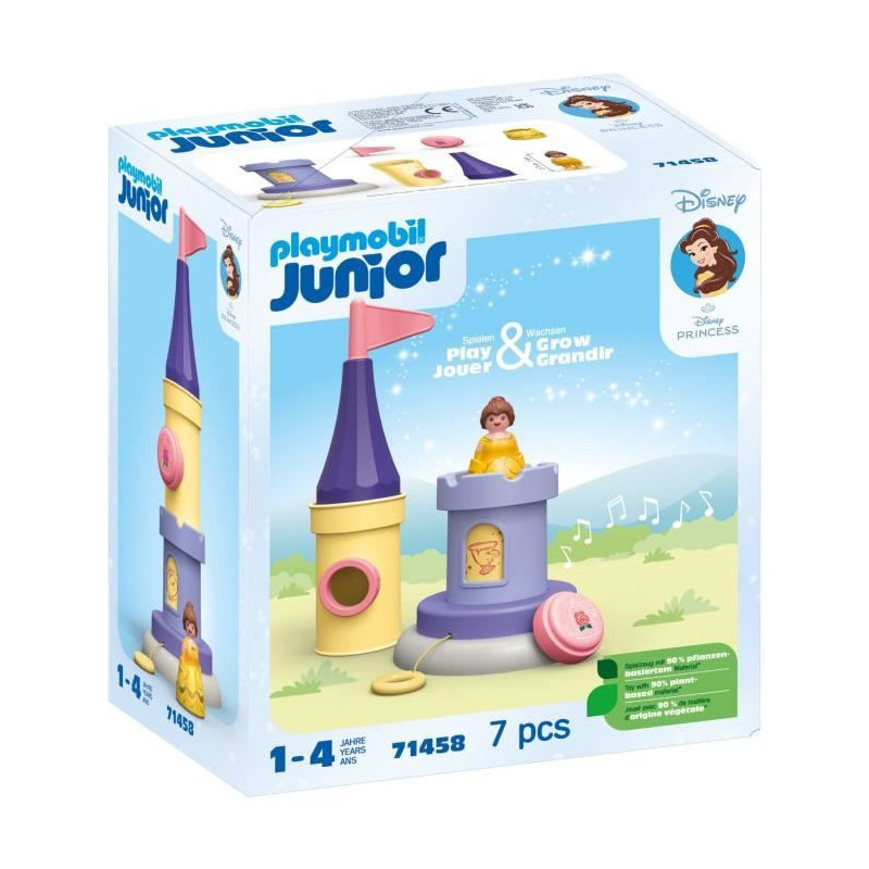 PLAYMOBIL Junior 71458 Belle, Turret with music, Disney, From 12 month