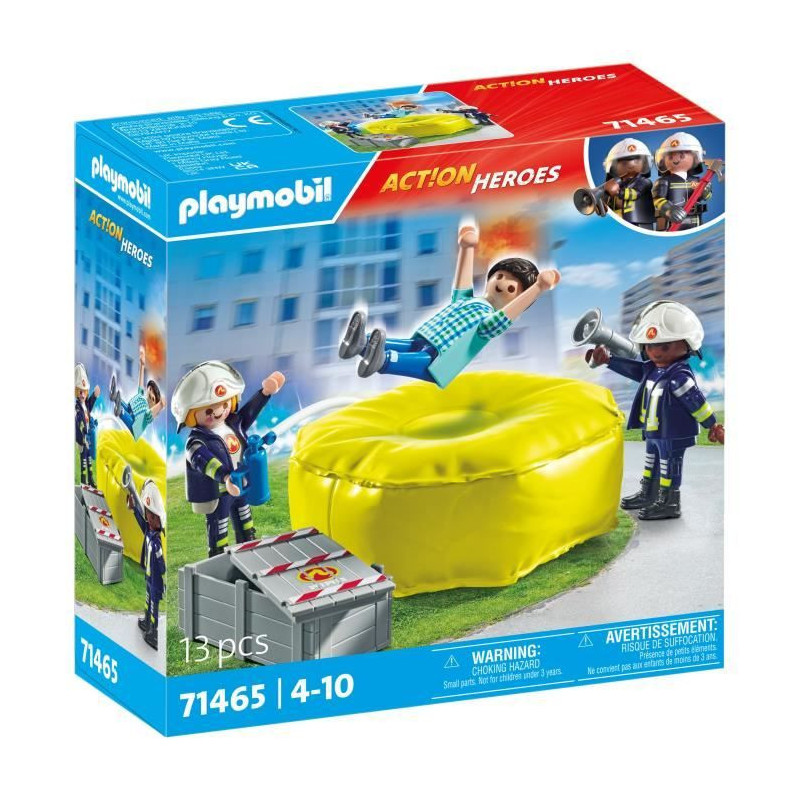PLAYMOBIL 71465 Firefighters with rescue cushion - Action Heroes - Fir