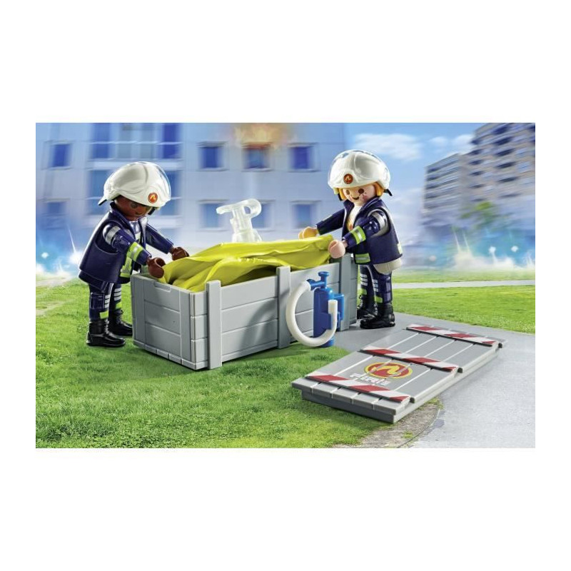 PLAYMOBIL 71465 Firefighters with rescue cushion - Action Heroes - Fir