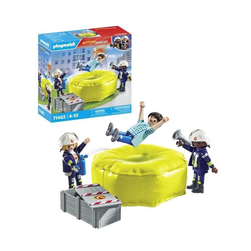 PLAYMOBIL 71465 Firefighters with rescue cushion - Action Heroes - Fir