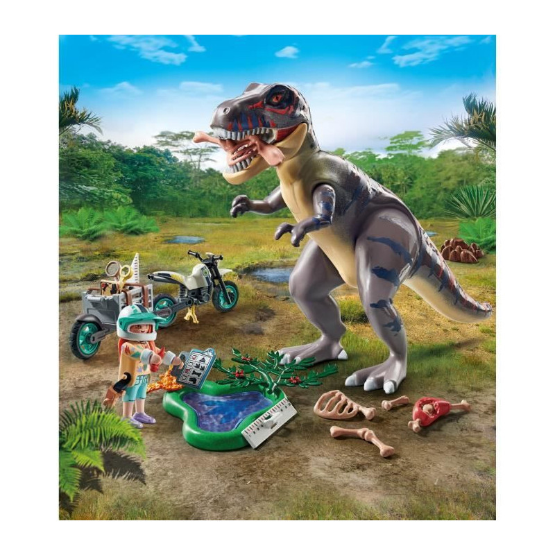 PLAYMOBIL 71524 Explorer with Motorcycle and Tyrannosaurus