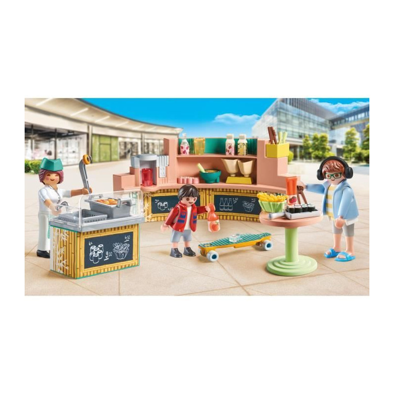 PLAYMOBIL 71538 Fast Food Stand, My Life, 54 pieces, Ages 5 and up