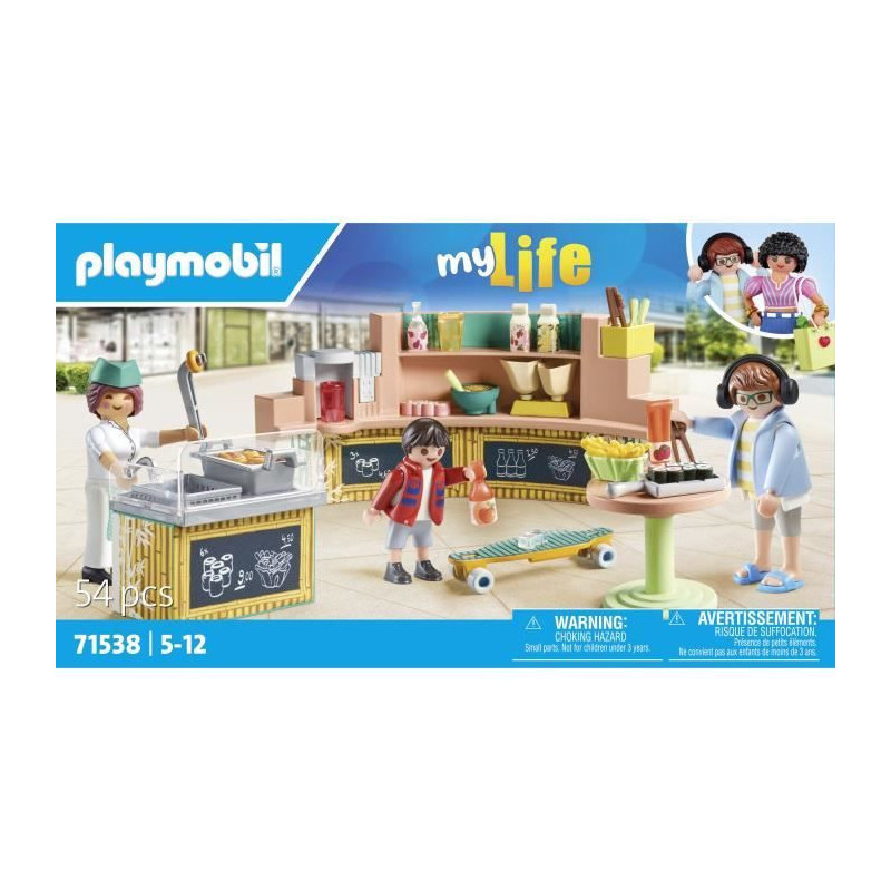 PLAYMOBIL 71538 Fast Food Stand, My Life, 54 pieces, Ages 5 and up