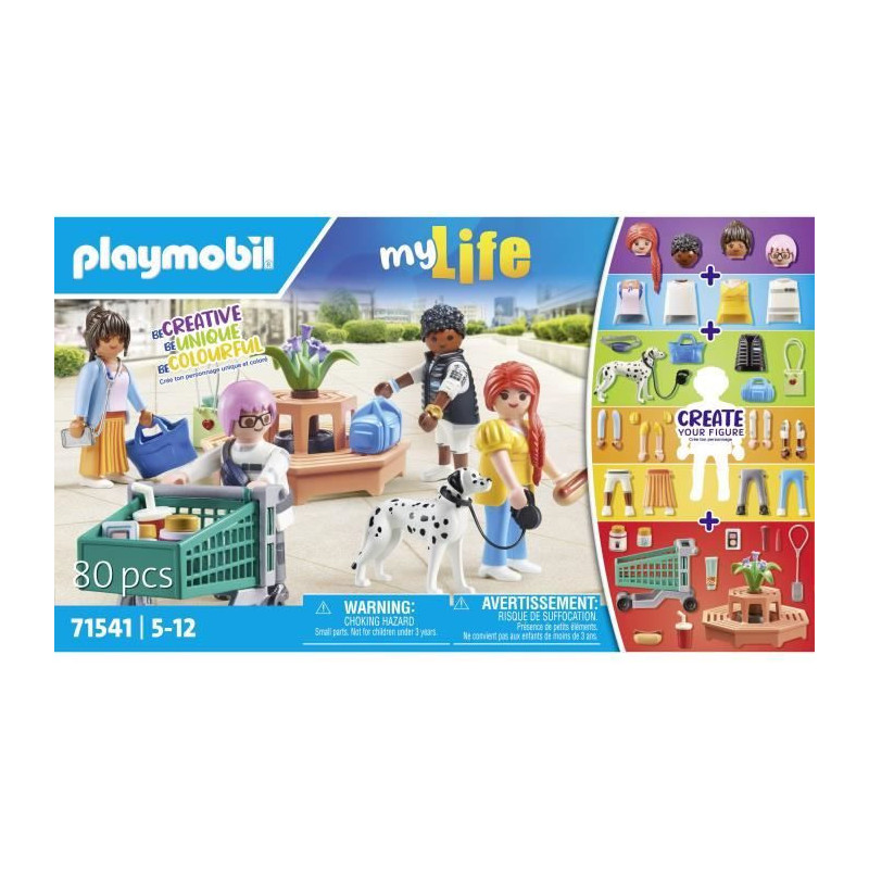 PLAYMOBIL 71541 My Figures Shopping, My Life, 80 pieces, Ages 5 and up