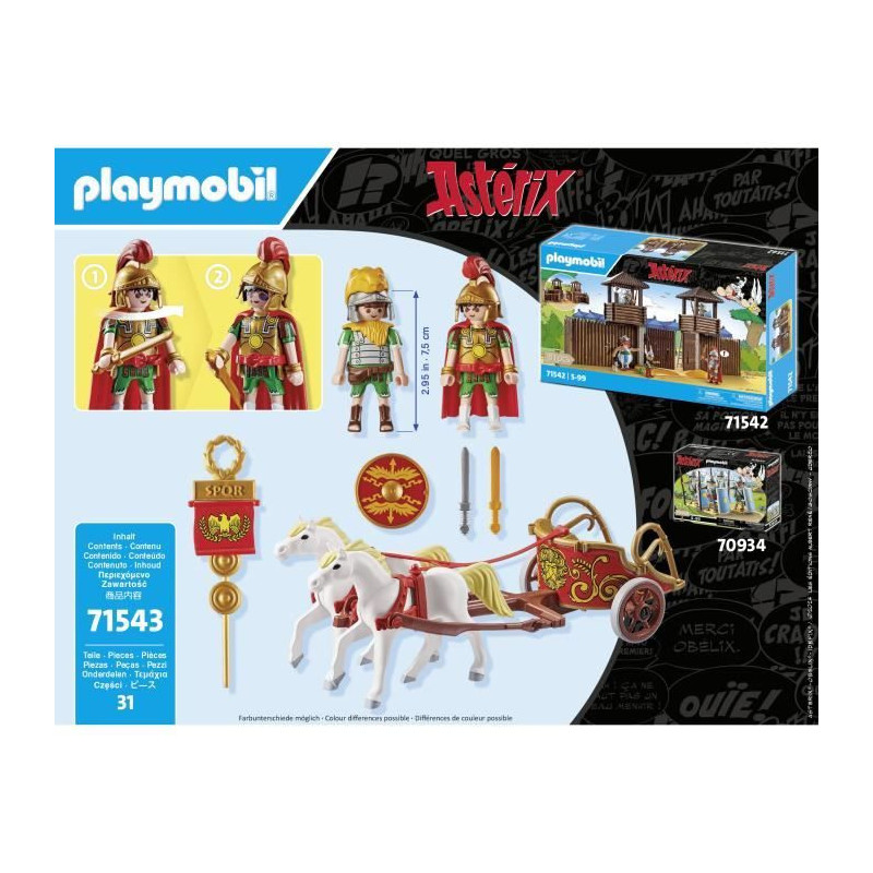 PLAYMOBIL 71543 Asterix: Caesar with chariot and horses