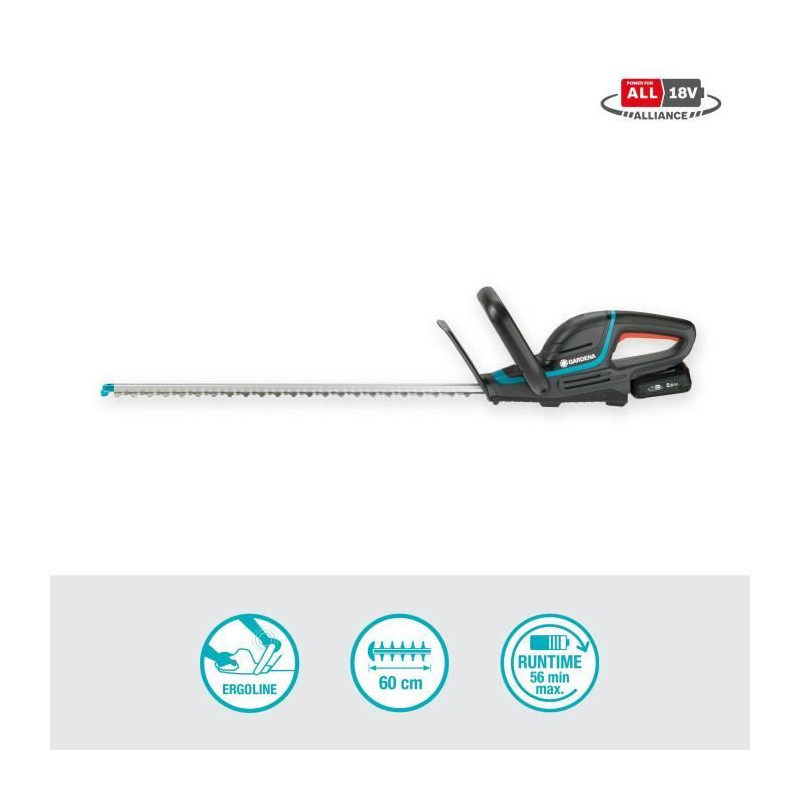 Height heights with Gardena battery - Comfortcut 60/18V - 18V - 60 cm