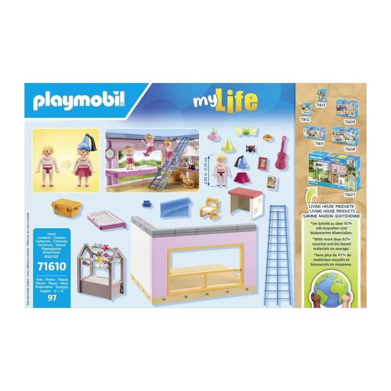 PLAYMOBIL 71610 Children's bedroom with cabin bed, My Life Architectur