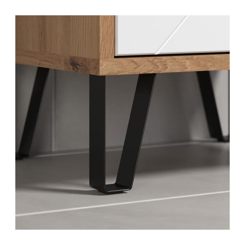 Bathroom furniture - low storage - Oak and white decor - L36 x D29 x H