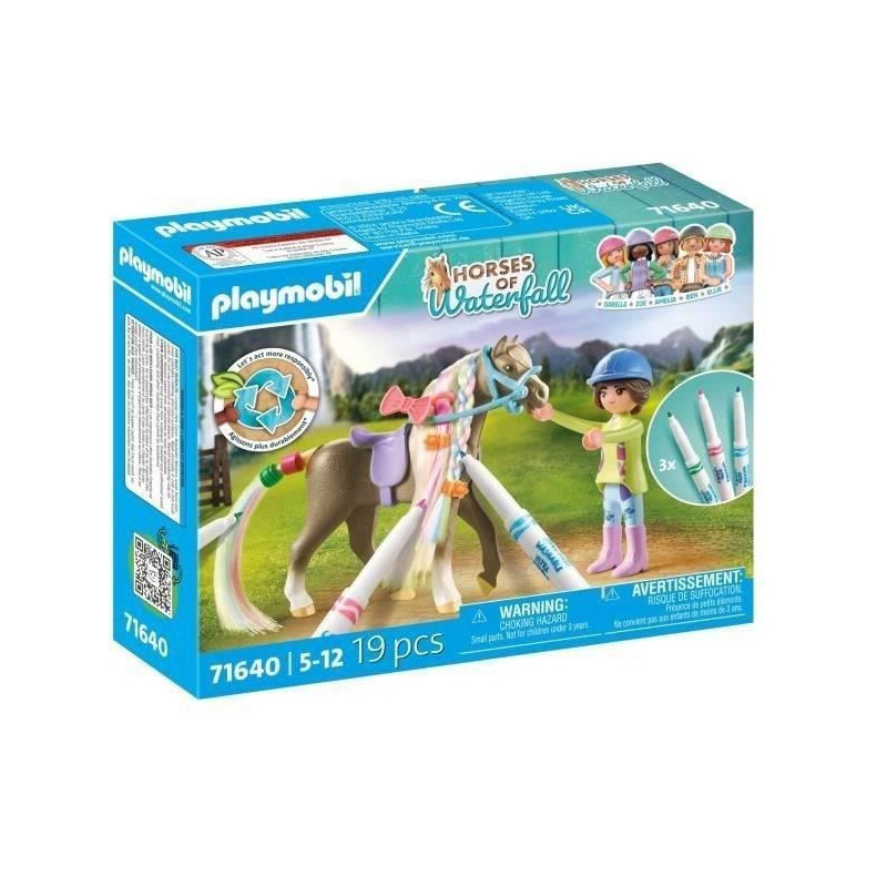 PLAYMOBIL 71640 Horsewoman with Horse Mane to Color, Horses of Waterfa