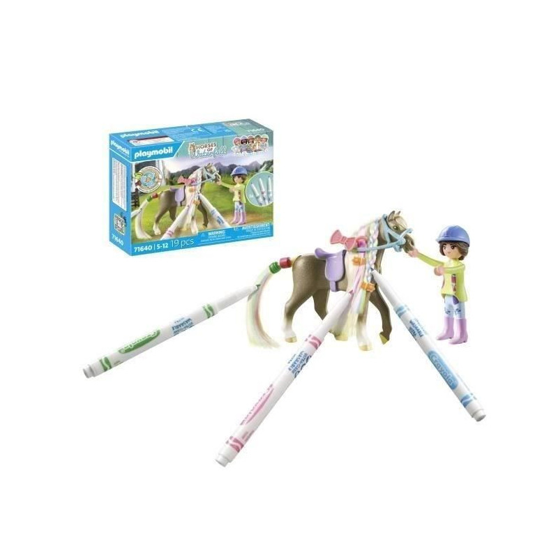 PLAYMOBIL 71640 Horsewoman with Horse Mane to Color, Horses of Waterfa