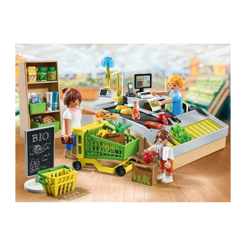 PLAYMOBIL 71648 Supermarket Checkout, My Life Shopping, Promo Pack, 65