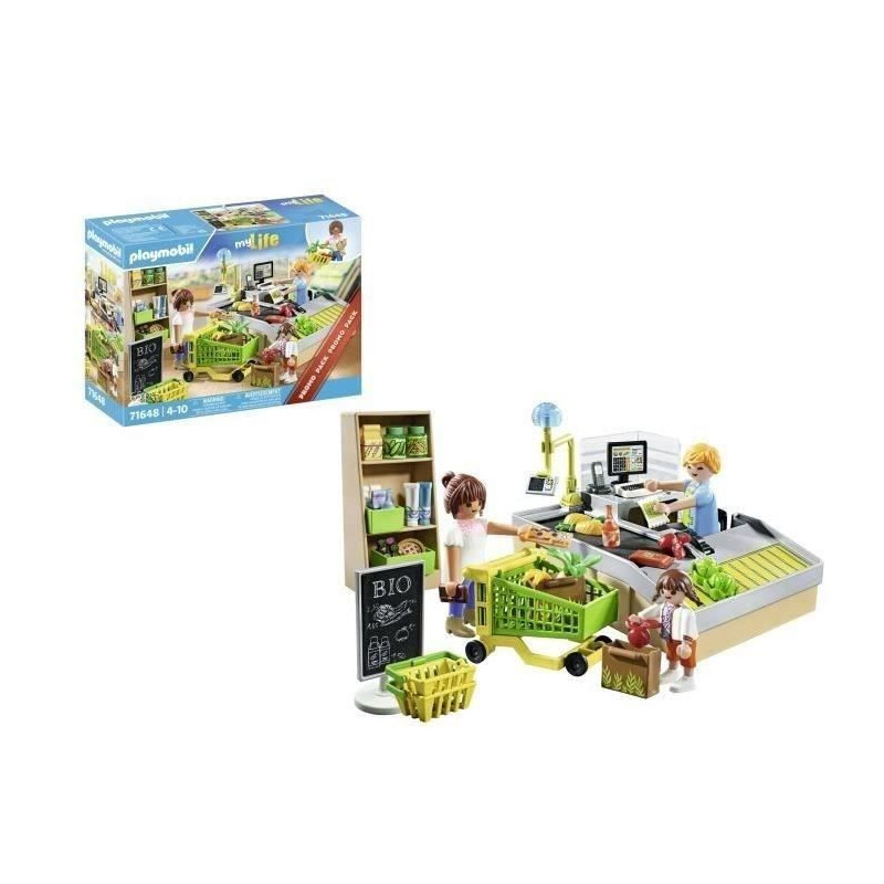 PLAYMOBIL 71648 Supermarket Checkout, My Life Shopping, Promo Pack, 65
