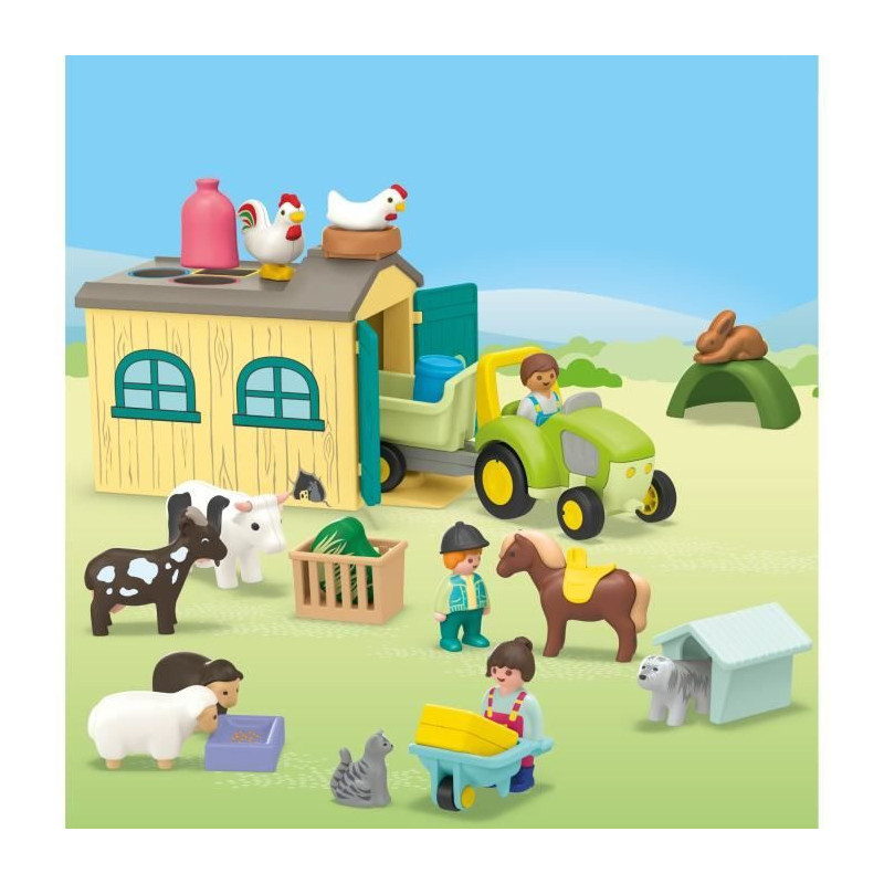 PLAYMOBIL Junior 71656 Farm tractor and animals, characters, For baby