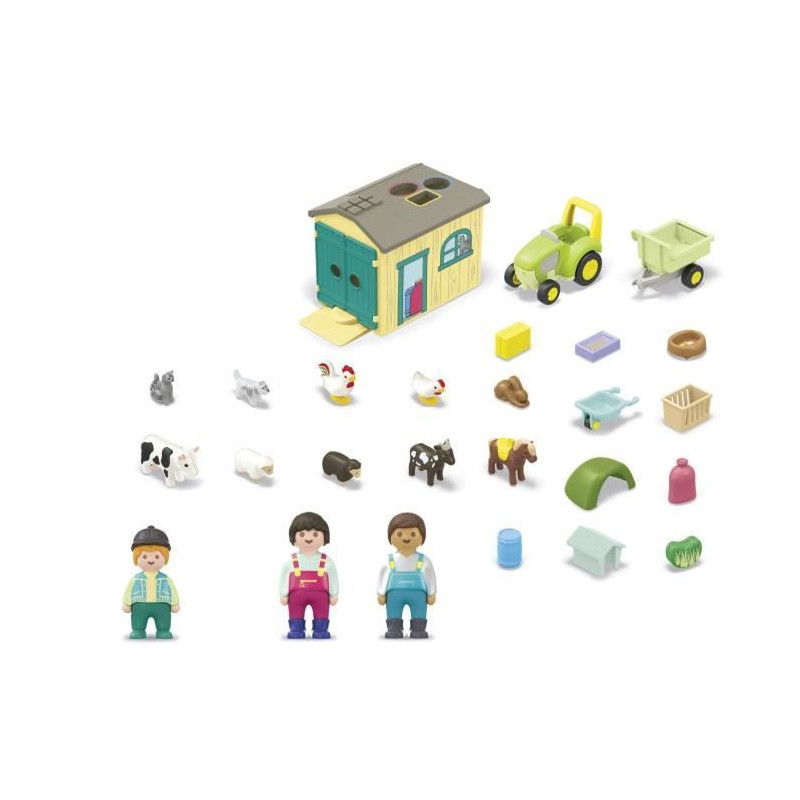 PLAYMOBIL Junior 71656 Farm tractor and animals, characters, For baby