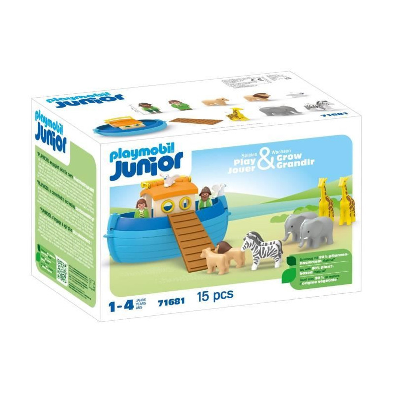 PLAYMOBIL 71681 Noah's Ark - Junior - Includes a floating boat - Ages