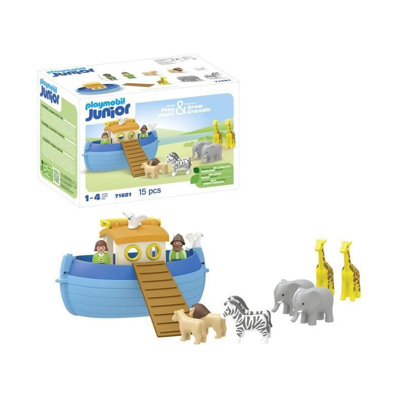PLAYMOBIL 71681 Noah's Ark - Junior - Includes a floating boat - Ages