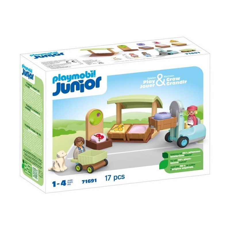 PLAYMOBIL JUNIOR - 71691 - Organic fruit and vegetable stall
