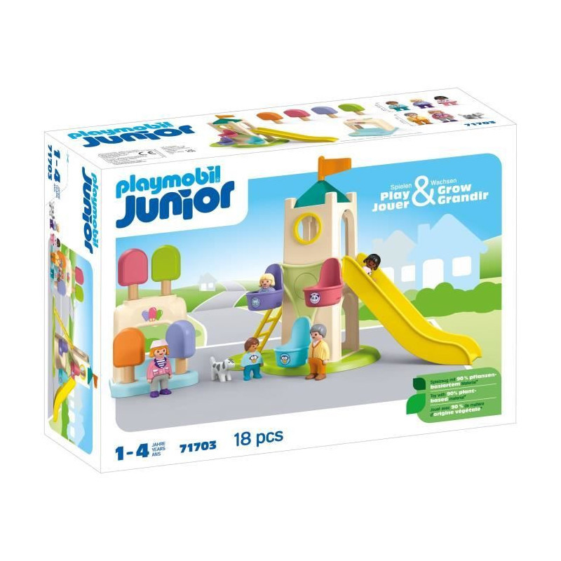 PLAYMOBIL Junior 71703 Playground with giant slide Includes five figur