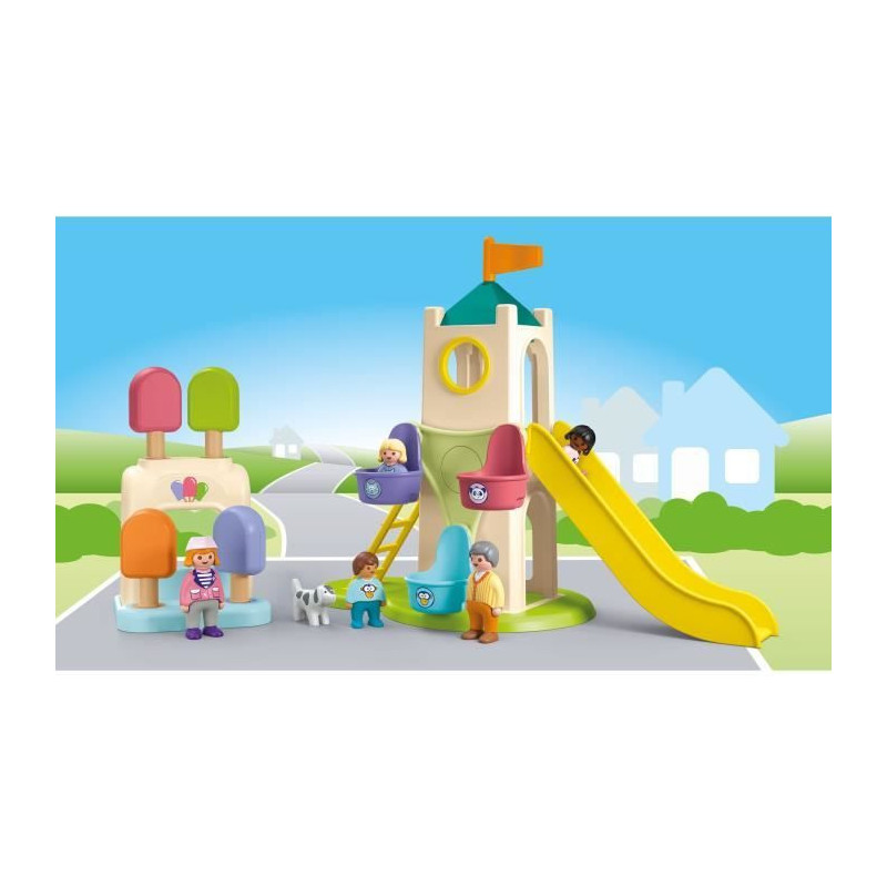 PLAYMOBIL Junior 71703 Playground with giant slide Includes five figur