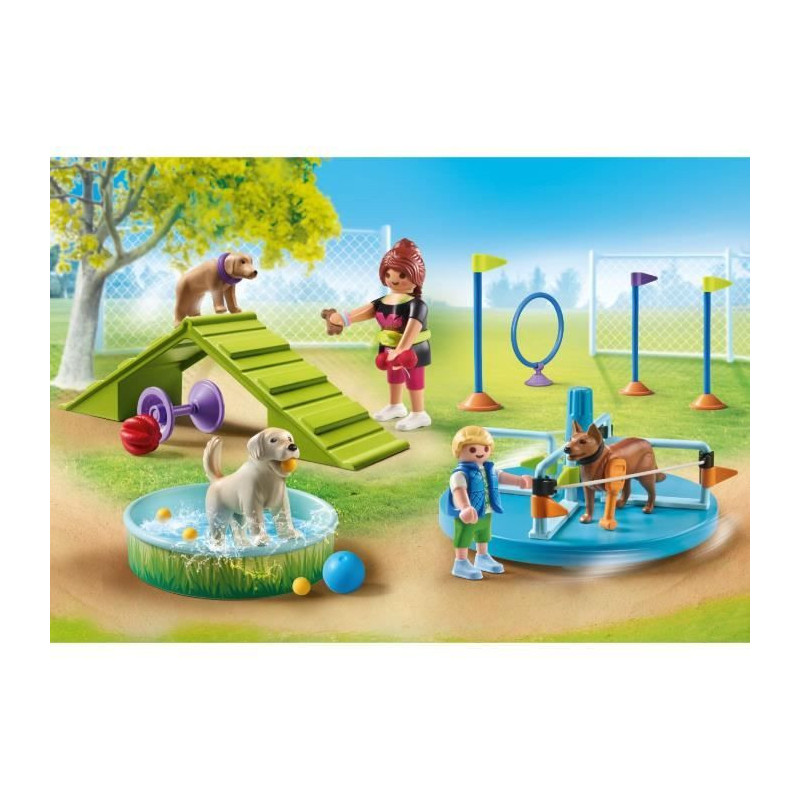 PLAYMOBIL 71745 Dog Playground, Child and Educator, My Life, 61 Pieces
