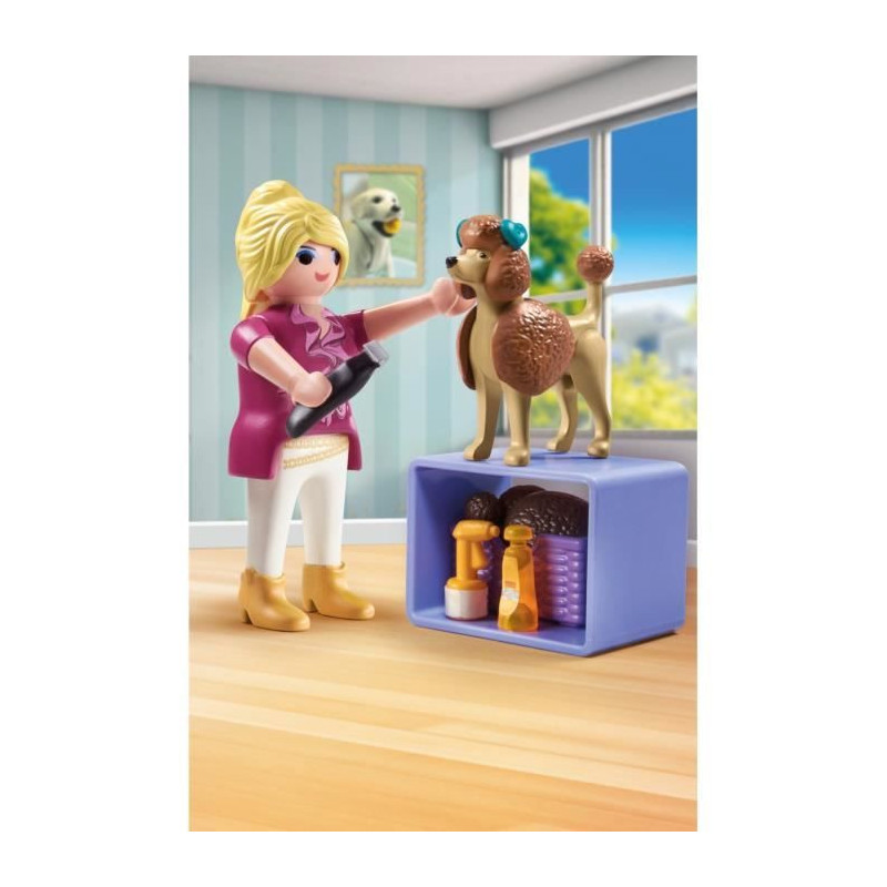 PLAYMOBIL 71747 Groomer with Poodle and Accessories, My Life, 23 piece