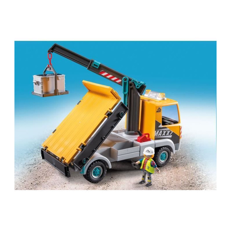 PLAYMOBIL 71750 Crane Truck, Worker & Accessories