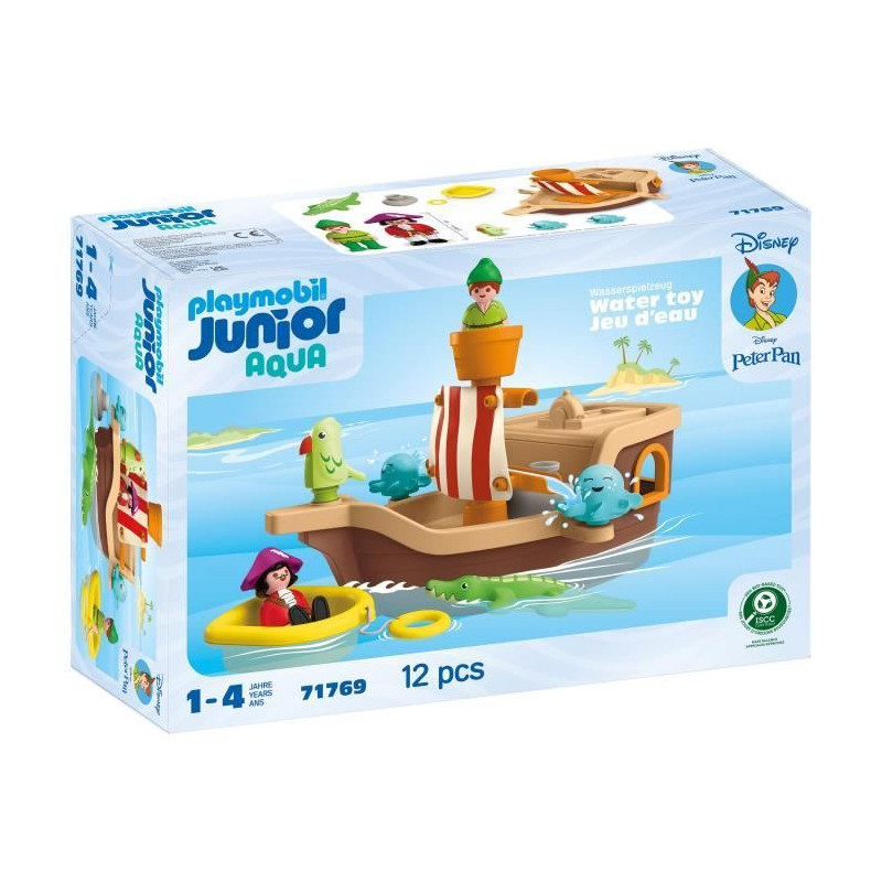 PLAYMOBIL Junior 71769 Peter Pan and Pirate Ship, Disney, 12 pieces, F