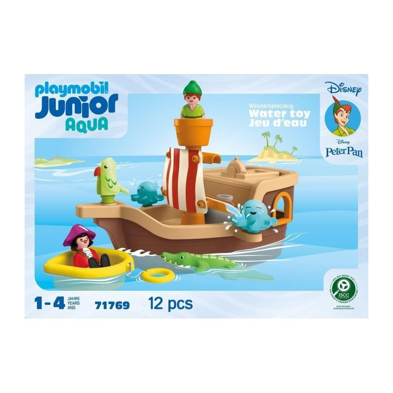 PLAYMOBIL Junior 71769 Peter Pan and Pirate Ship, Disney, 12 pieces, F