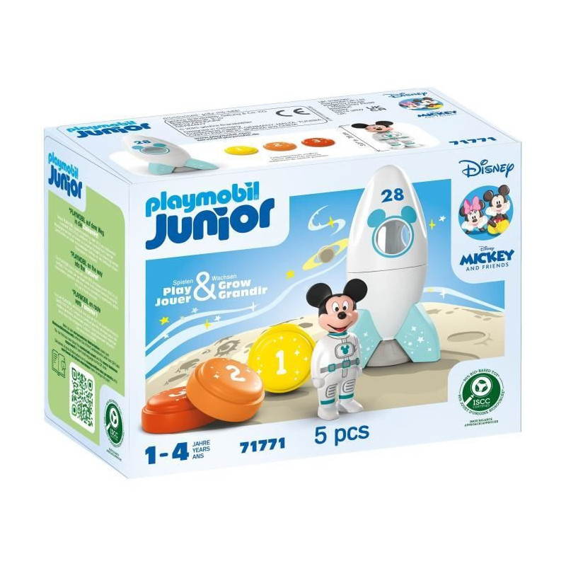 PLAYMOBIL Junior 71771 Mickey astronaut with his rocket, Disney, 5 pie