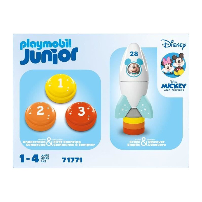PLAYMOBIL Junior 71771 Mickey astronaut with his rocket, Disney, 5 pie
