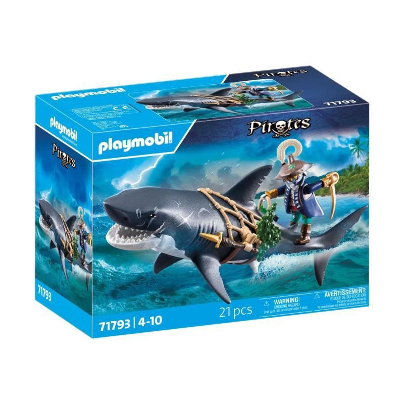PLAYMOBIL 71793 Pirate and shark with articulated jaw