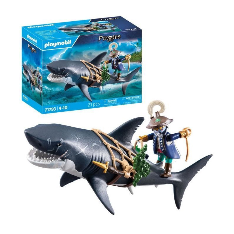 PLAYMOBIL 71793 Pirate and shark with articulated jaw