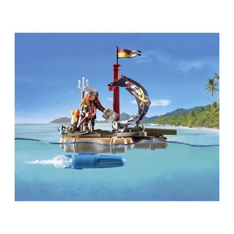 PLAYMOBIL 71794 Pirate with floating raft and treasure