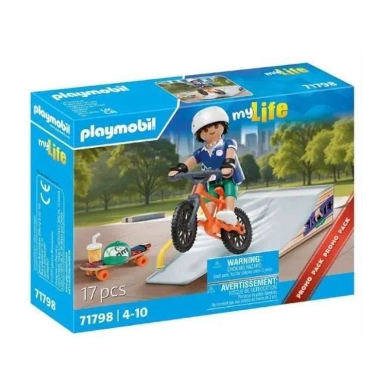 PLAYMOBIL 71798 Snowboarder with Slide Ramp