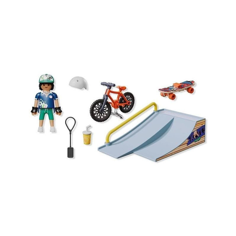 PLAYMOBIL 71798 Snowboarder with Slide Ramp