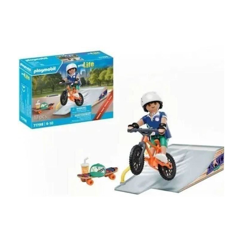 PLAYMOBIL 71798 Snowboarder with Slide Ramp