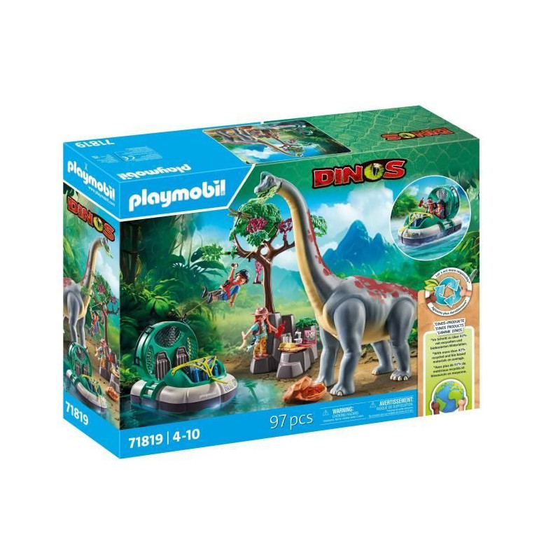 PLAYMOBIL 71819 Brachiosaurus, Explorers, Hovercraft